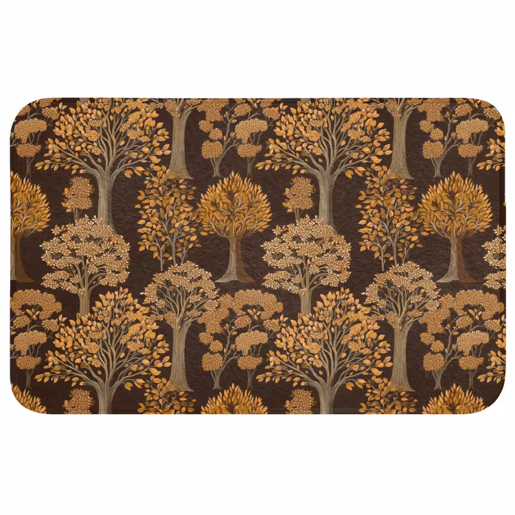 Badmat - Bomen - Patroon - Bruin — 1