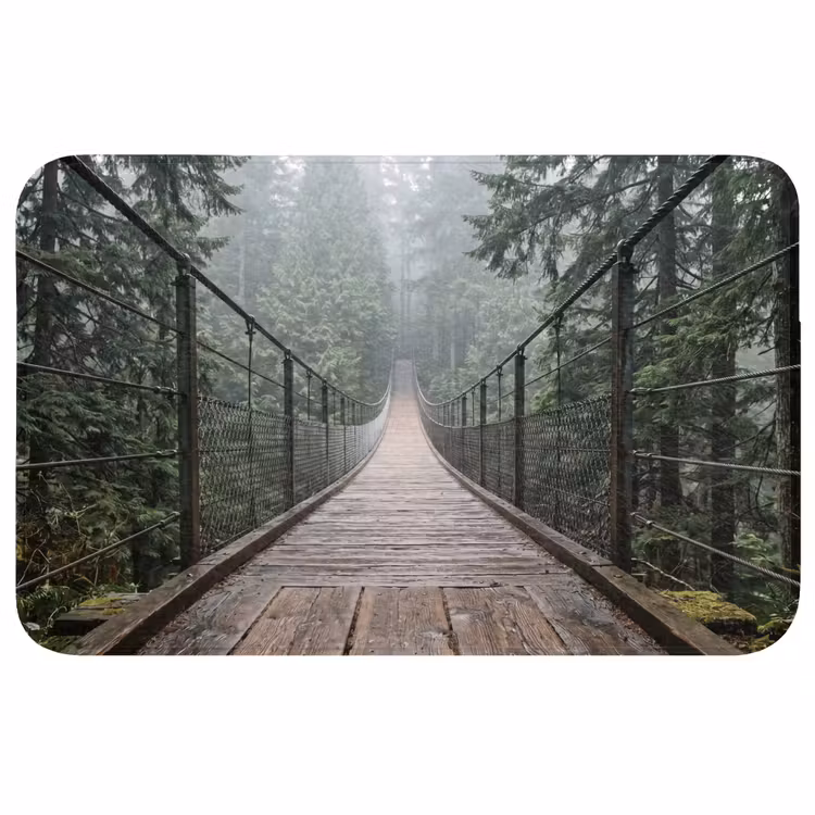 Badmat - Brug - Bos - Mist - Natuur — 1