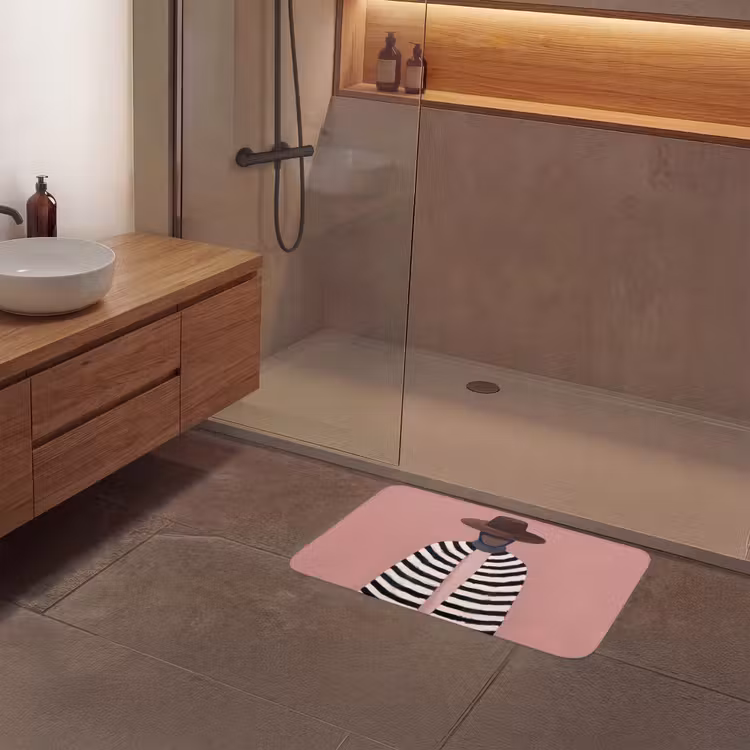Badmat - Grafisch - Vrouw - Roze — 6