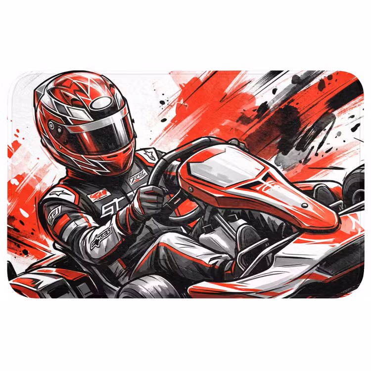 Badmat - Kart - Coureur - Snelheid - Rood — 1