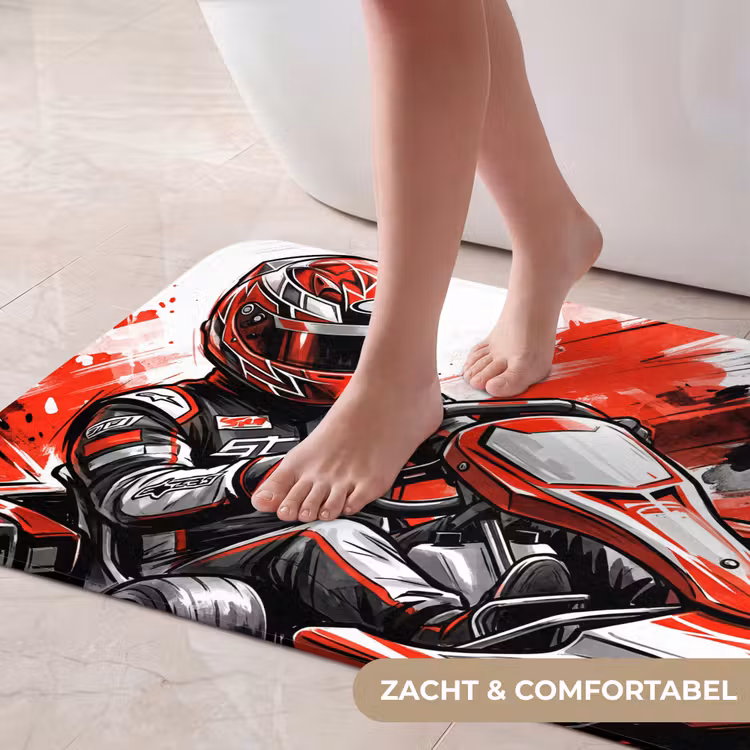 Badmat - Kart - Coureur - Snelheid - Rood — 5
