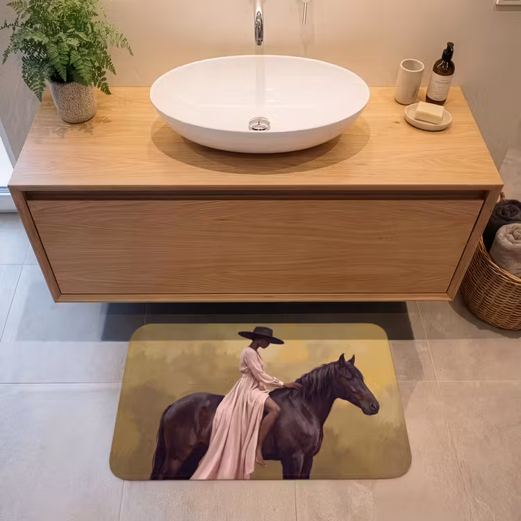 Badmat - Paard - Klassiek - Oker — 2