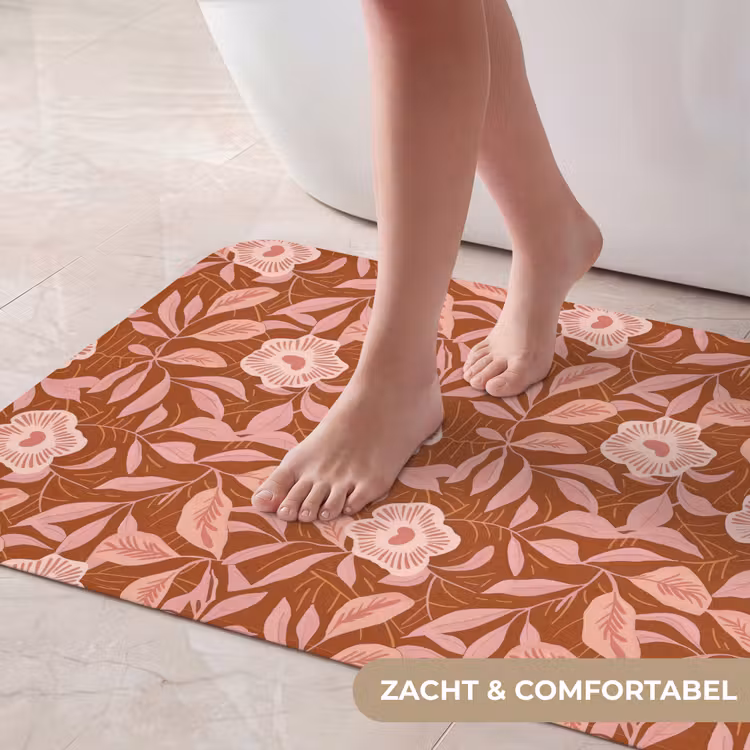 Badmat - Patroon - Bladeren - Terracotta — 5