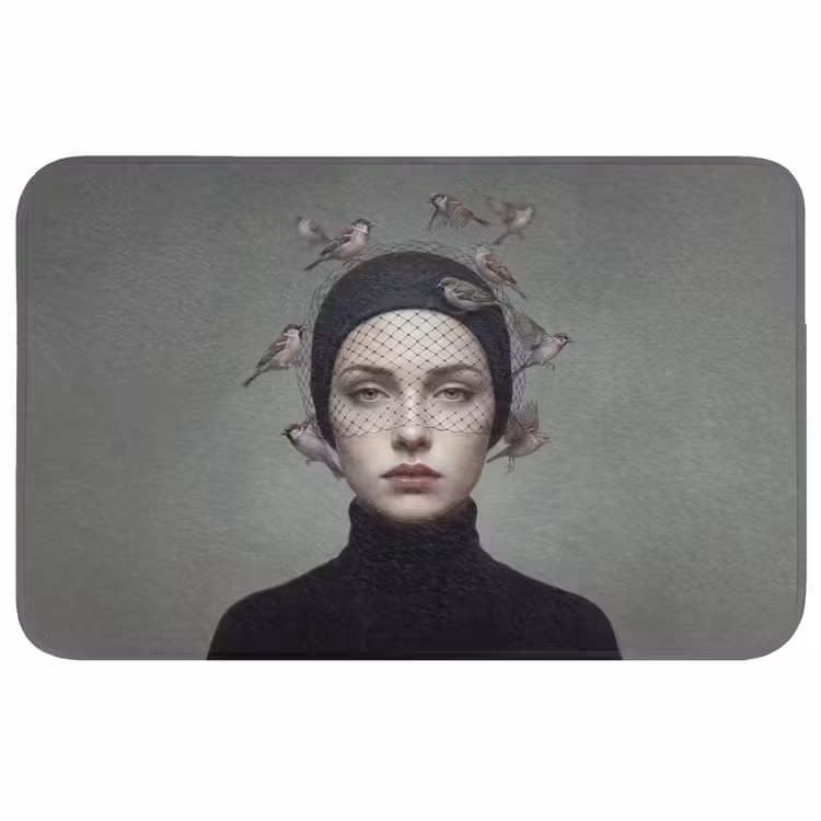 Badmat - Portret - Vogels - Zwart — 1