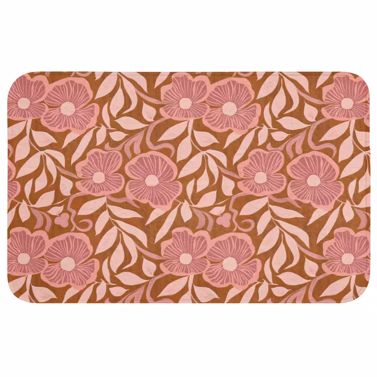 Badmat - Sfeer - Bloemen - Roze — 1