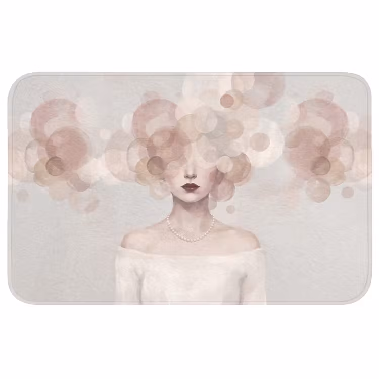 Badmat - Vrouw - Cirkels - Beige — 1