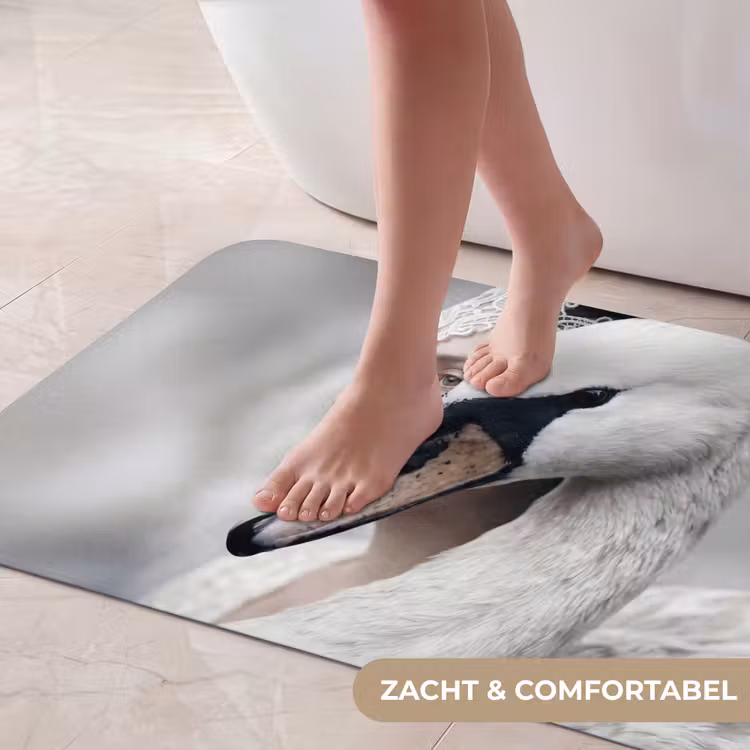 Badmat - Vrouw - Zwaan - Wit — 5
