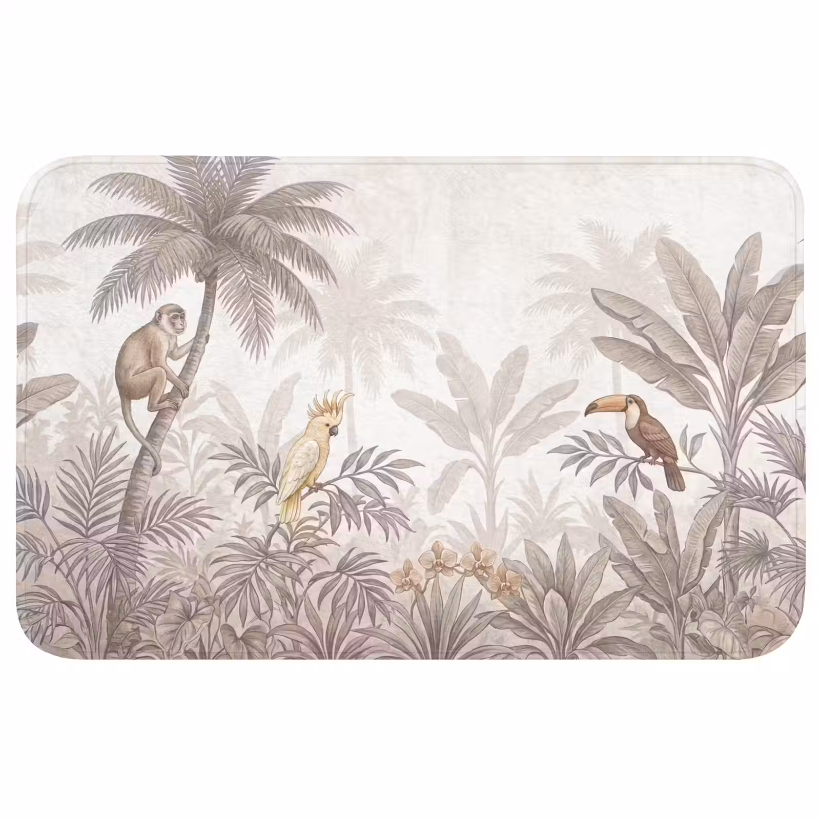 Badmat - Jungle - Dieren - Palmbomen — 1