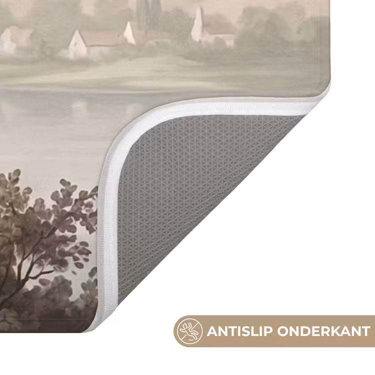 Badmat - Bomen - Meer - Bergen - Illustratie — 3