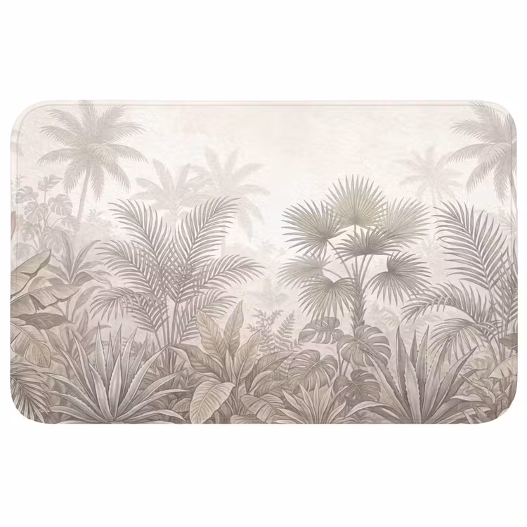 Badmat - Jungle - Tropisch - Natuur -Vintage - Beige — 1