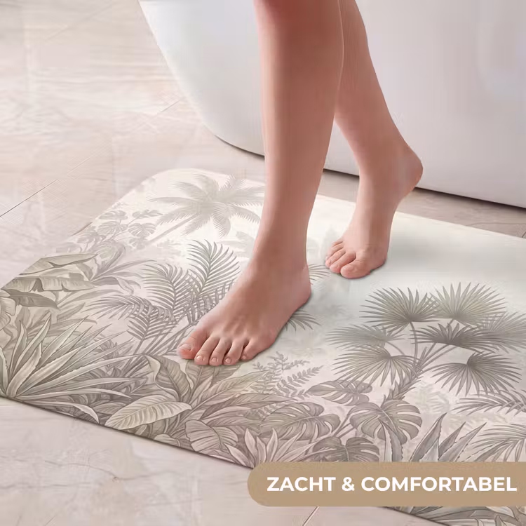 Badmat - Jungle - Tropisch - Natuur -Vintage - Beige — 5
