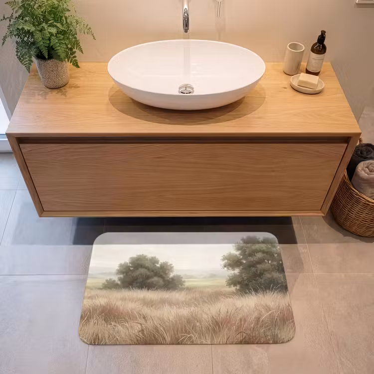 Badmat - Landschap - Minimalistisch - Beige — 2