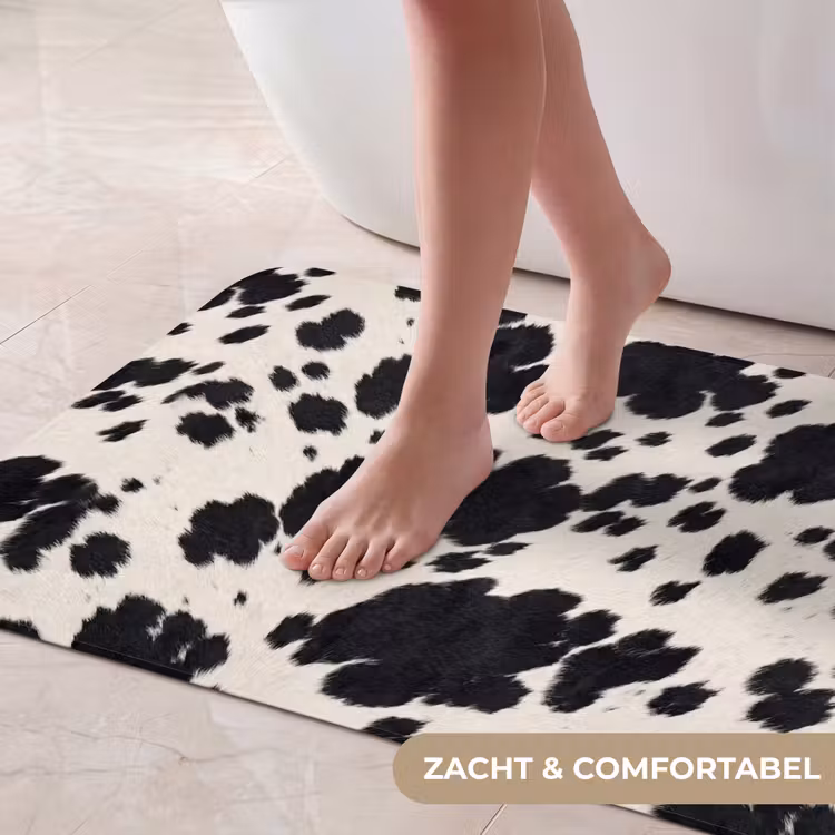 Badmat - Patroon - Vacht - Zwart - Wit — 5