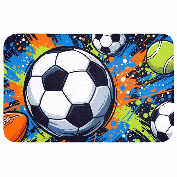 Badmat - Sport - Ballen - Kleurrijk — 1