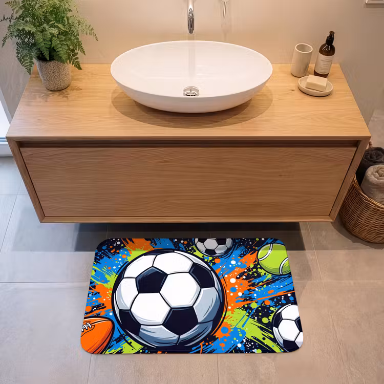 Badmat - Sport - Ballen - Kleurrijk — 2