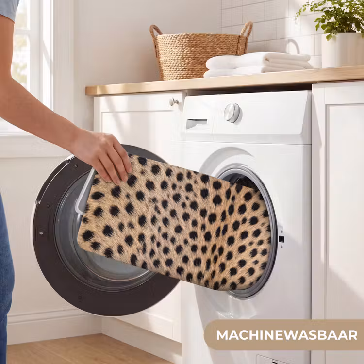 Badmat - Vacht - Jachtluipaard - Zwart - Wit — 7