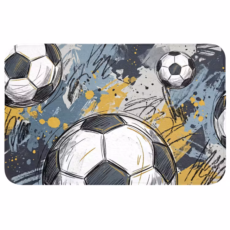 Badmat - Voetbal - Abstract - Sport - Kleurrijk — 1