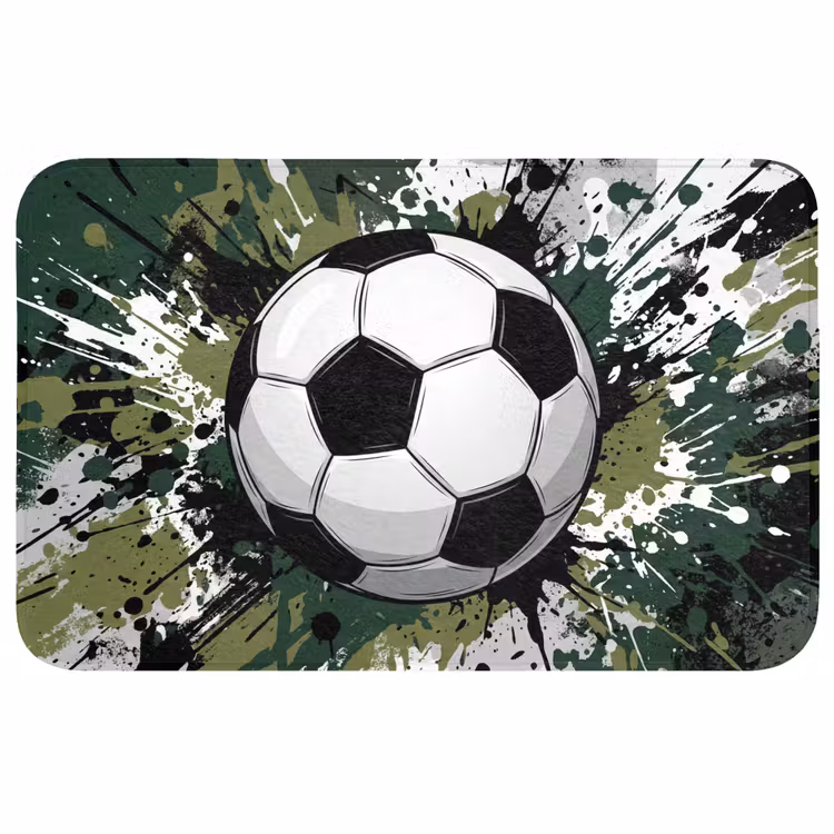Badmat - Voetbal - Verf - Spetters - Groen — 1