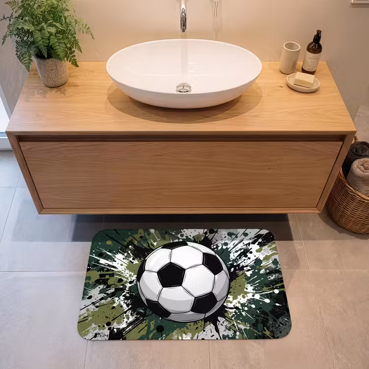 Badmat - Voetbal - Verf - Spetters - Groen — 2