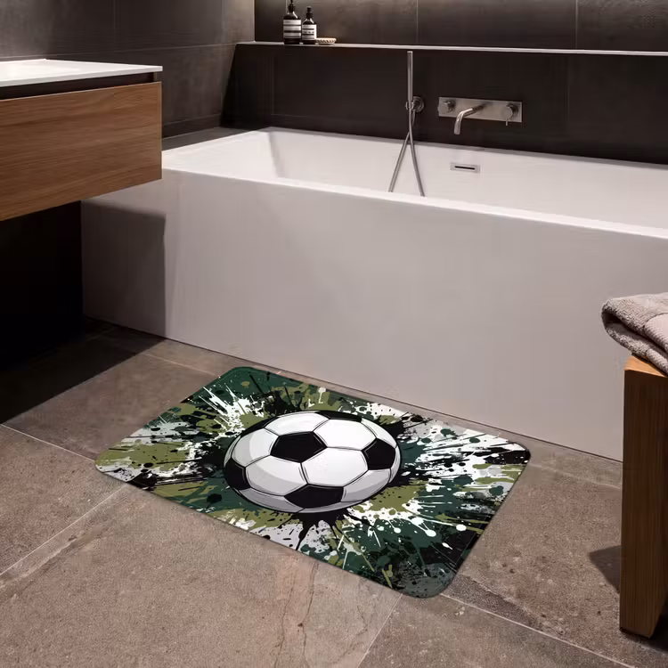 Badmat - Voetbal - Verf - Spetters - Groen — 4