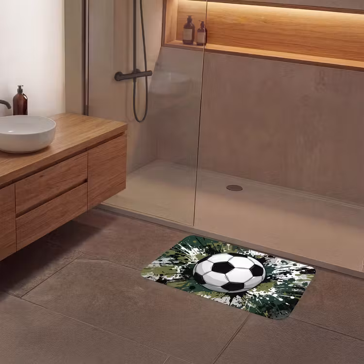Badmat - Voetbal - Verf - Spetters - Groen — 6