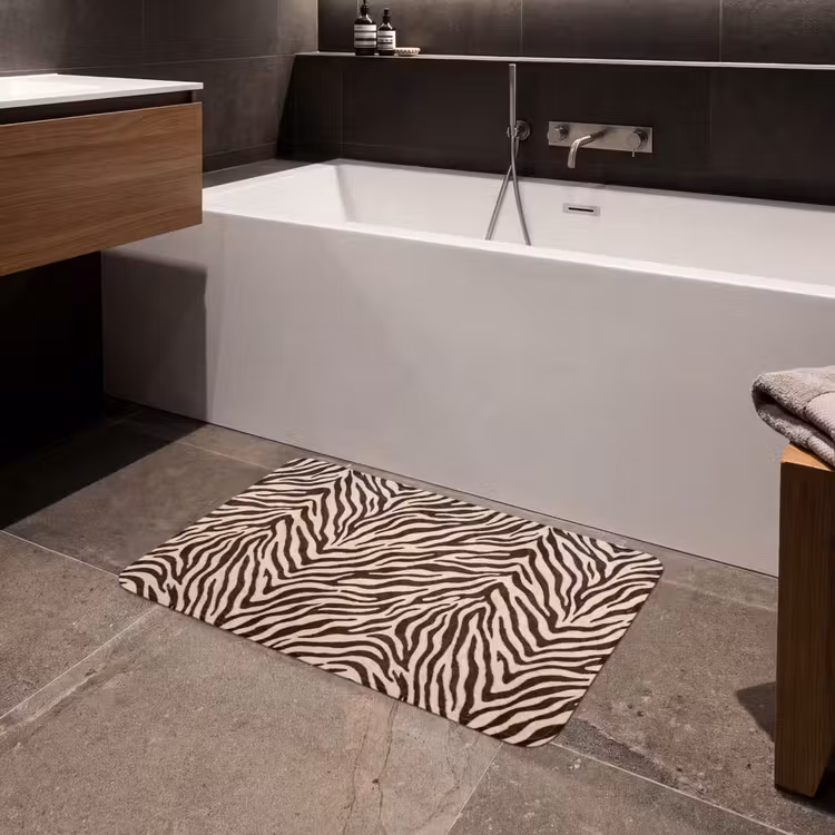 Badmat - Zebra - Strepen - Bruin — 4