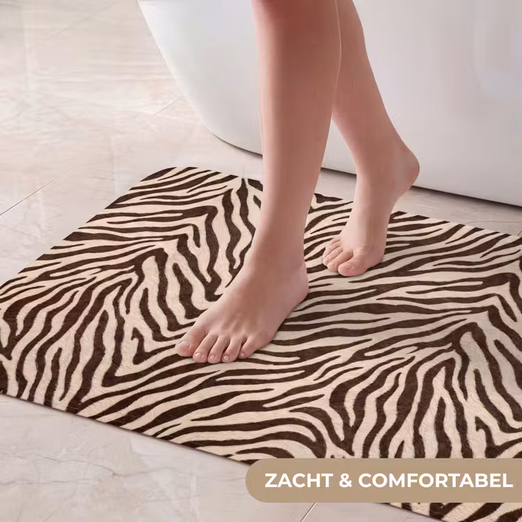 Badmat - Zebra - Strepen - Bruin — 5