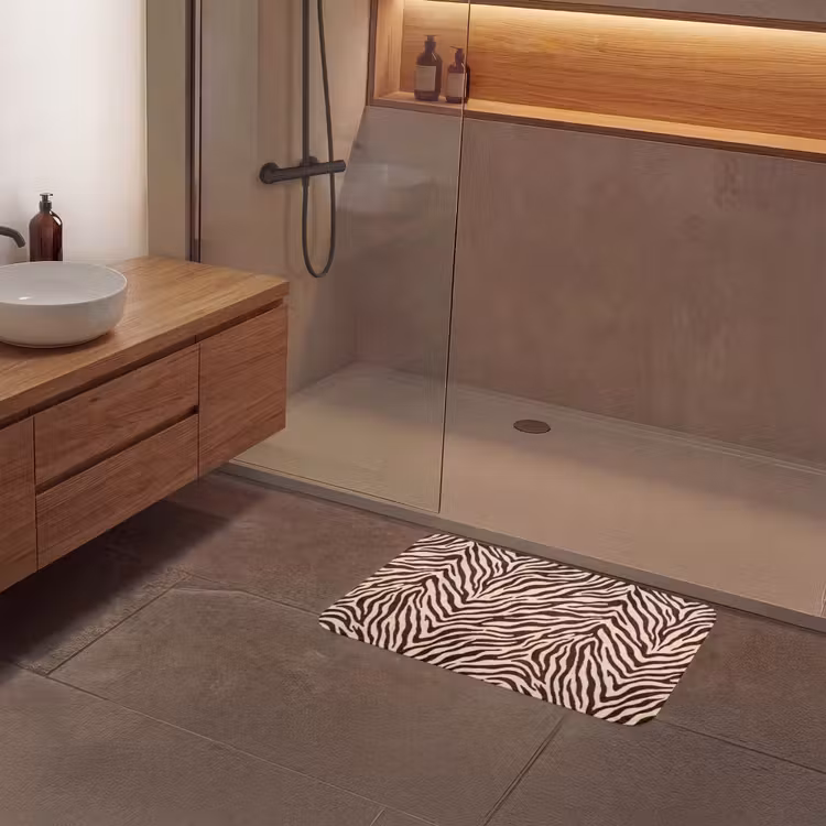 Badmat - Zebra - Strepen - Bruin — 6