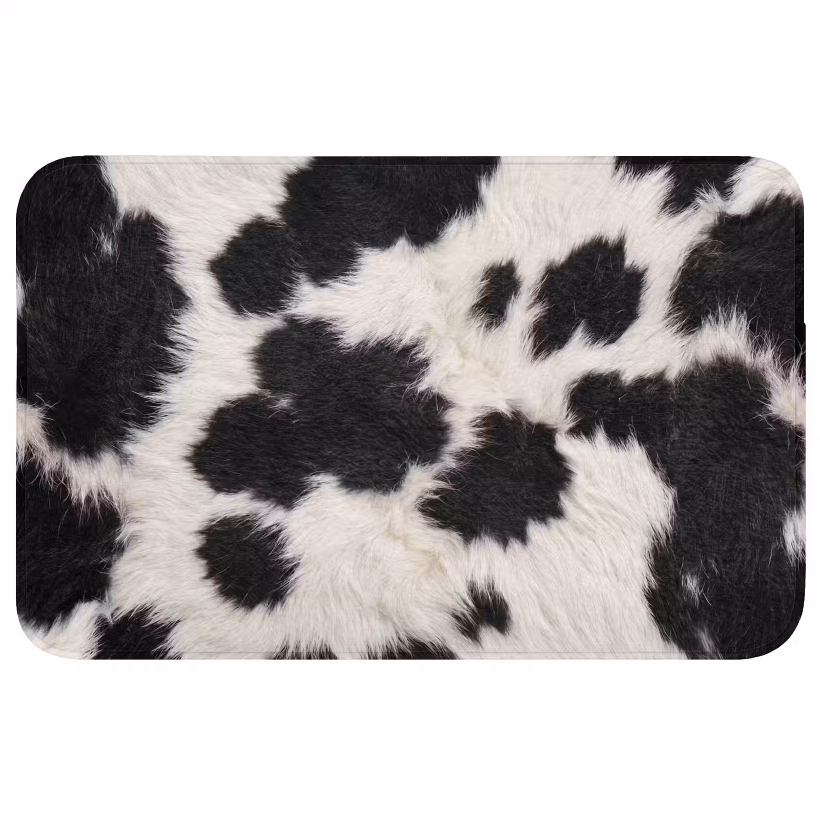 Badmat - Bont - Textuur - Zwart - Wit — 1