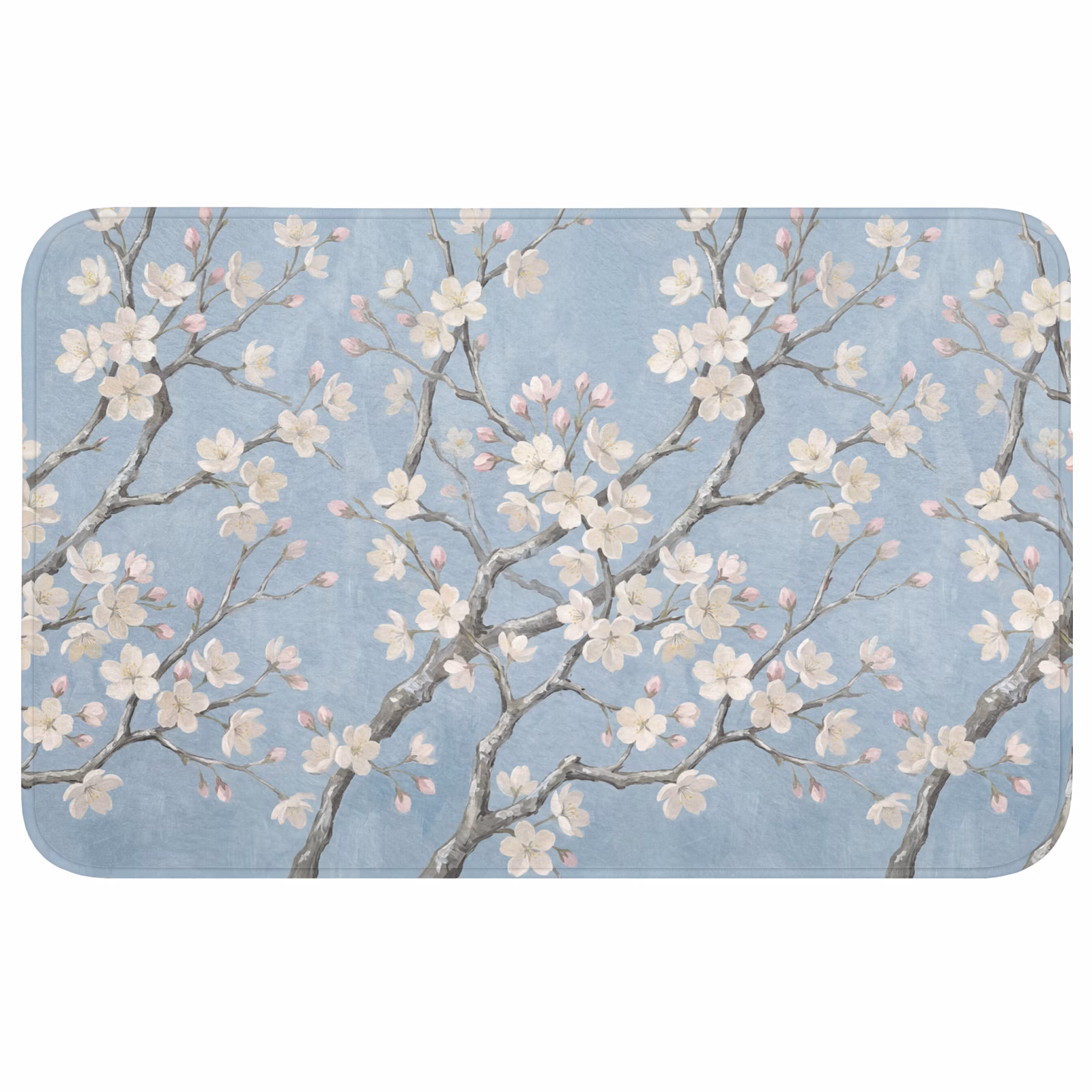 Badmat - Takken - Kersenbloesem - Blauw — 1