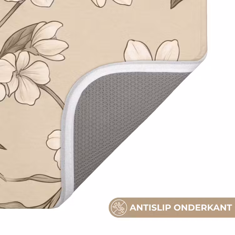 Badmat - Bloemen - Patroon - Beige — 3