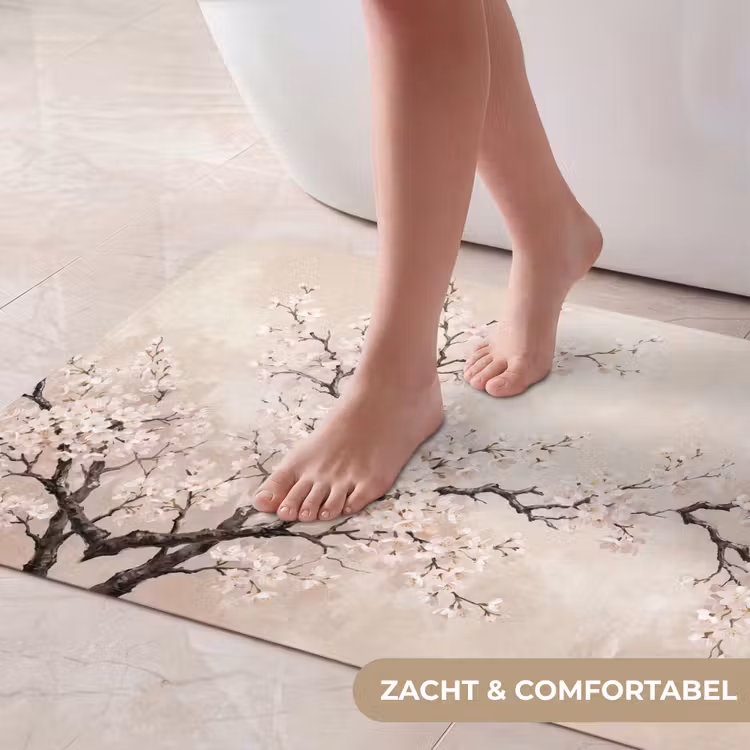 Badmat - Bloesem - Illustratie - Taupe — 5