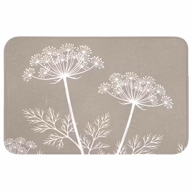 Badmat - Grafisch - Fluitenkruid - Taupe — 1
