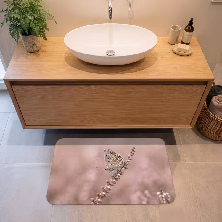 Badmat - Lavendel - Vlinder - Paars — 2