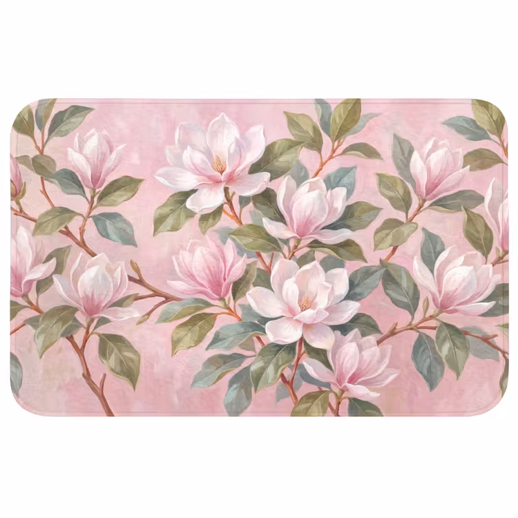 Badmat - Magnolia's - Patroon - Roze — 1