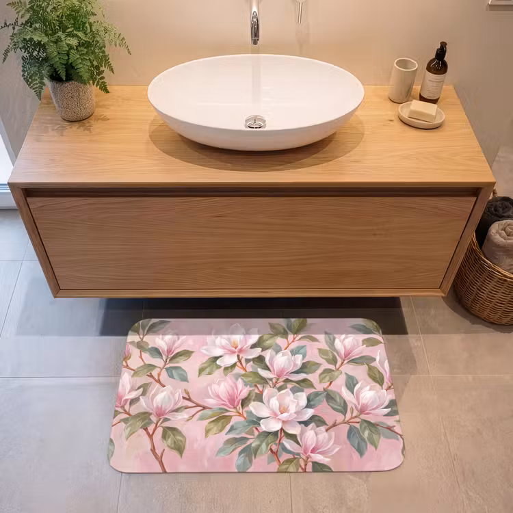 Badmat - Magnolia's - Patroon - Roze — 2
