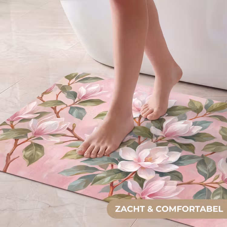 Badmat - Magnolia's - Patroon - Roze — 5