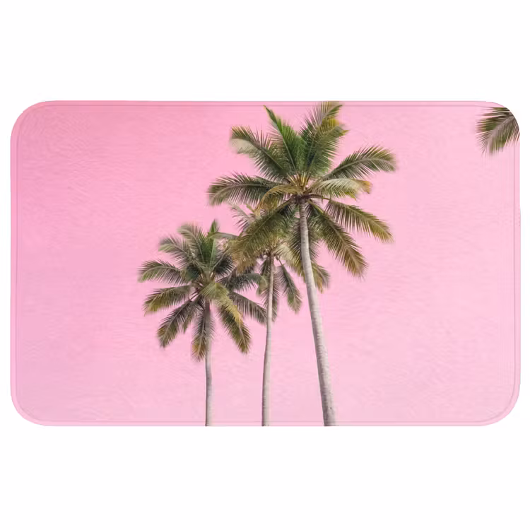 Badmat - Palmboom - Tropisch - Pink — 1