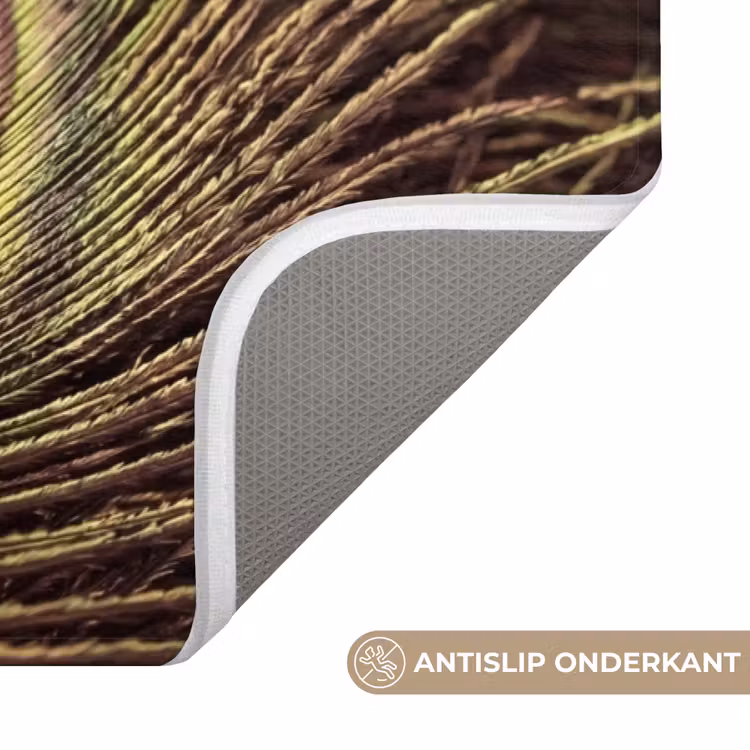 Badmat - Pauw - Veren - Paars - Groen — 3