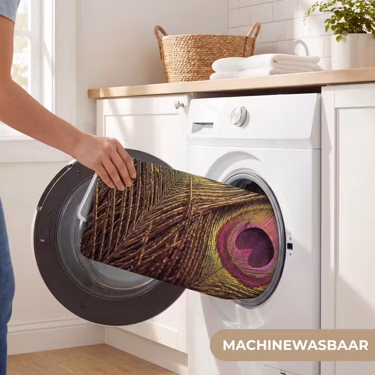 Badmat - Pauw - Veren - Paars - Groen — 7