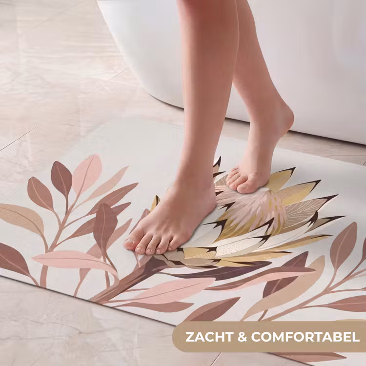 Badmat - Protea - Bloem - Botanisch - Beige — 5