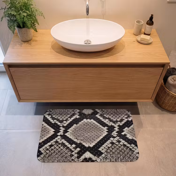 Badmat - Slangenleer - Patroon - Beige — 2