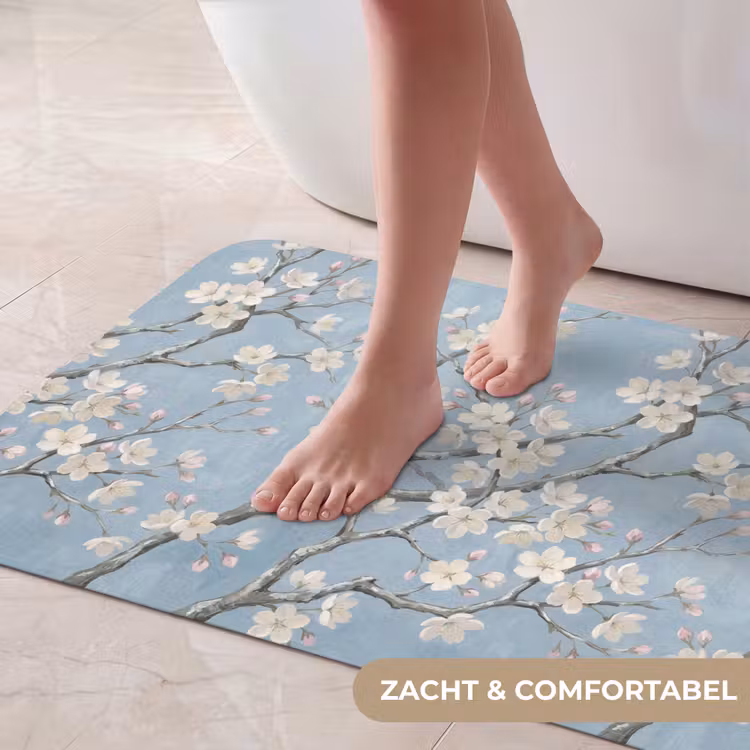Badmat - Takken - Kersenbloesem - Blauw — 5