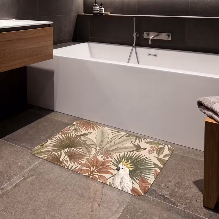 Badmat - Tropisch - Vogels - Beige — 4