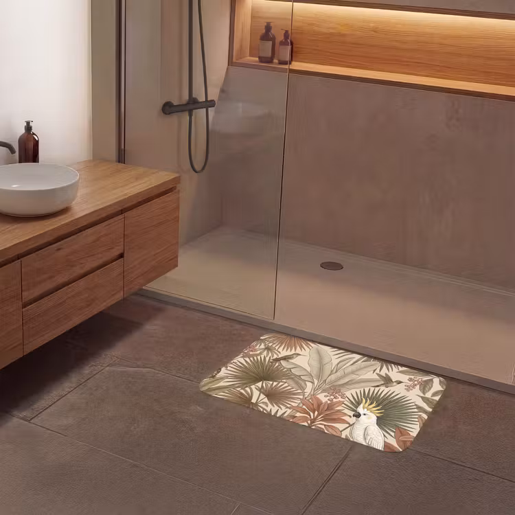 Badmat - Tropisch - Vogels - Beige — 6
