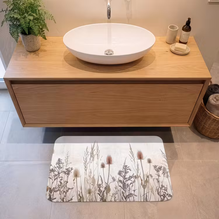 Badmat - Weidebloemen - Design - Sepia — 2