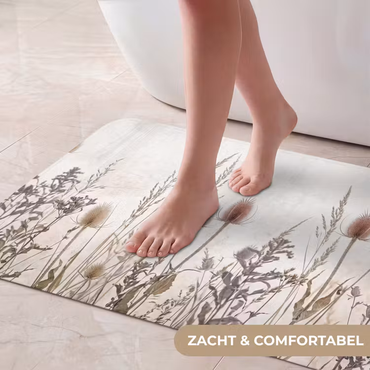 Badmat - Weidebloemen - Design - Sepia — 5
