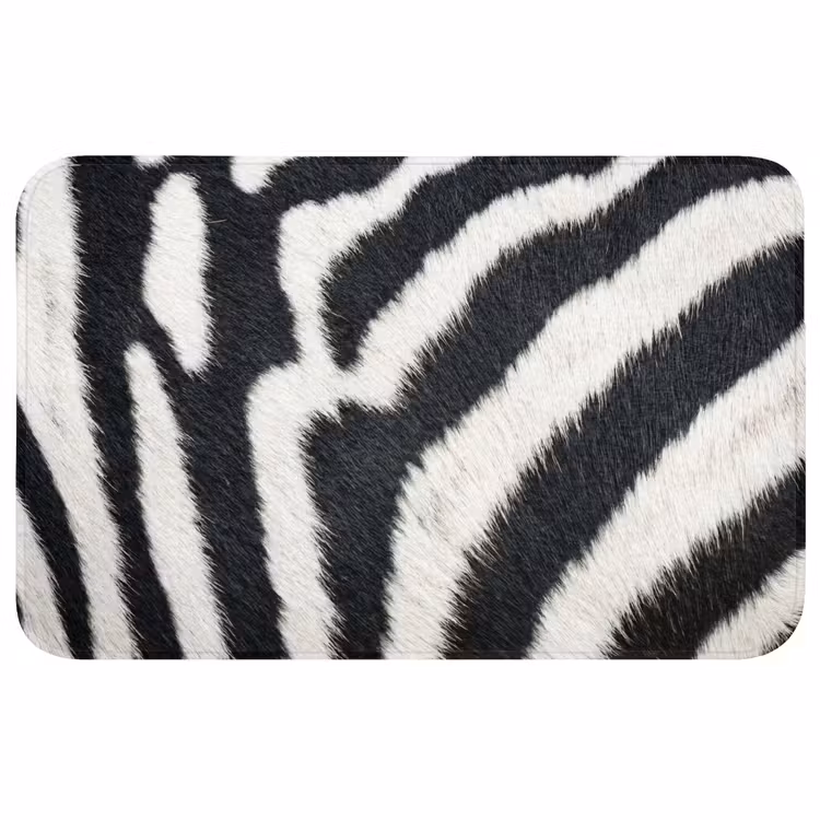 Badmat - Zebra - Vacht - Klassiek - Zwart - Wit — 1