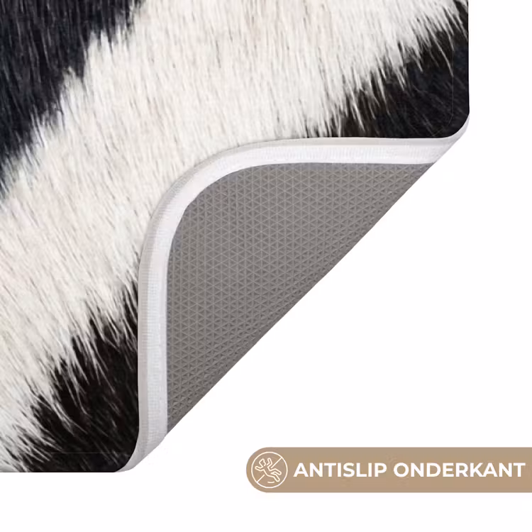 Badmat - Zebra - Vacht - Klassiek - Zwart - Wit — 3