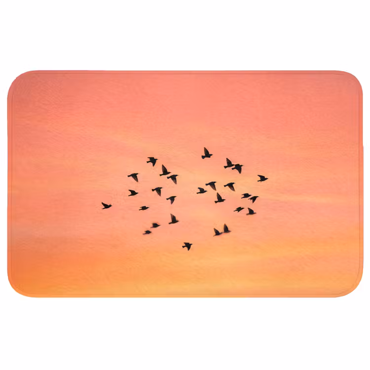 Badmat - Zwerm - Vogels - Oranje — 1